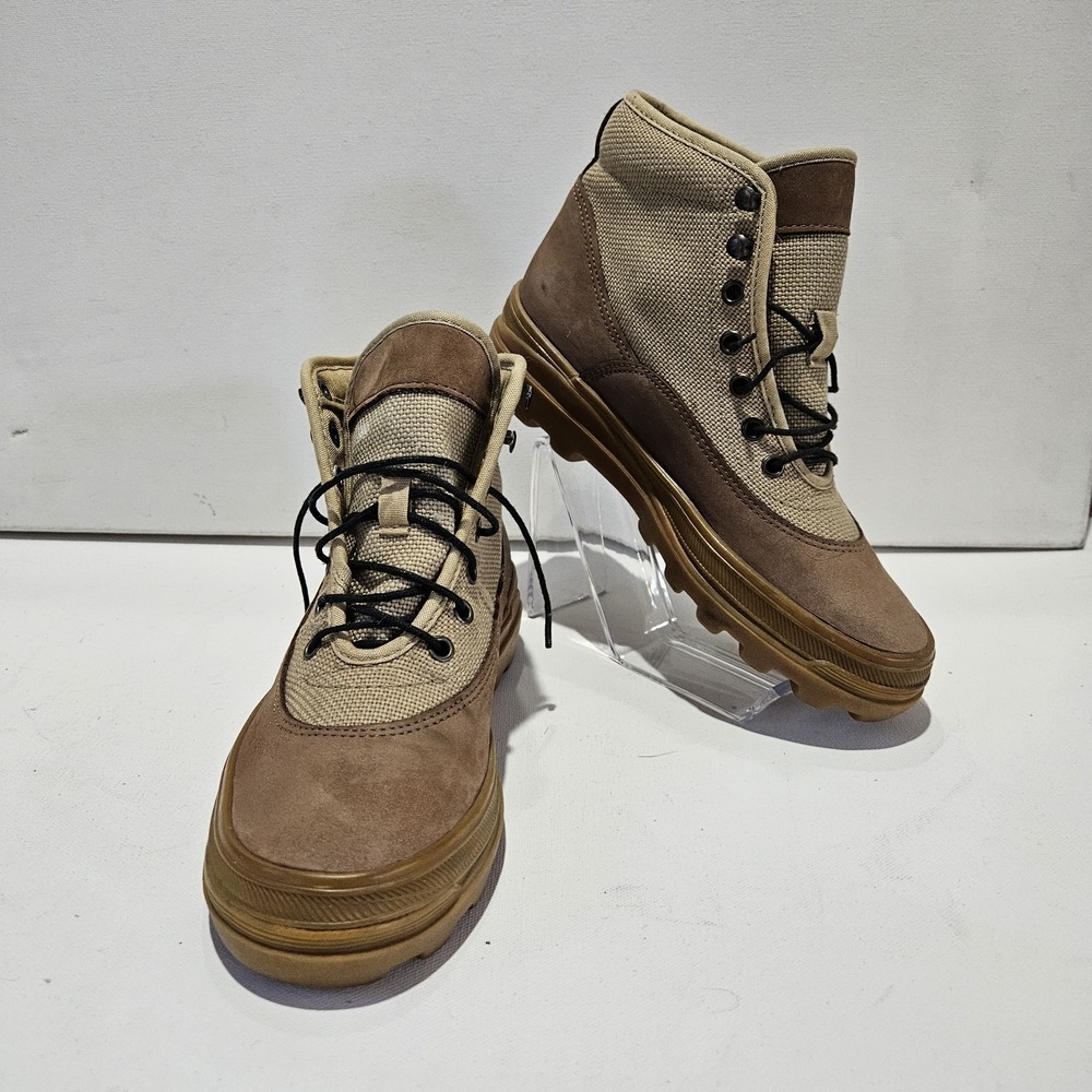Keds Outdoor Boots Women 6 Brown Tan Suede Canvas Hiking High Top Lug Sole Shoes